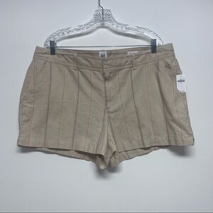 Gap Size 16 City Short Beige Striped Chino Shorts NEW